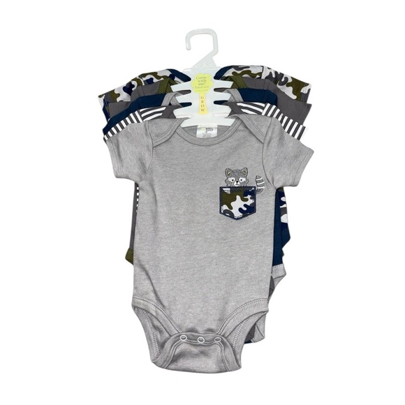 Baby Gear Other - 238. Baby Gear Gray, Navy & Olive Camo Short-Sleeve One-Piece Set (5-Pack)